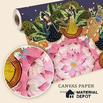 Raasleela Pichwai Design Wallpaper Sukoon Series Canvas Patterned Design (Customised Size Wallpaper)