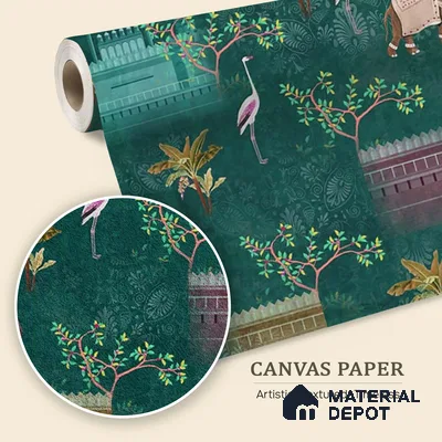 Royal Garden, an Indian Scenic Wallpaper Sukoon Series Canvas Nature Design (Customised Size Wallpaper)