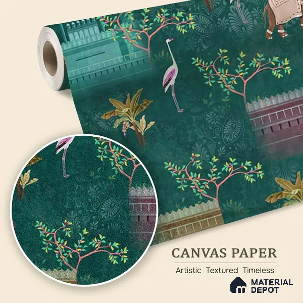 Royal Garden, an Indian Scenic Wallpaper Sukoon Series Canvas Nature Design (Customised Size Wallpaper)