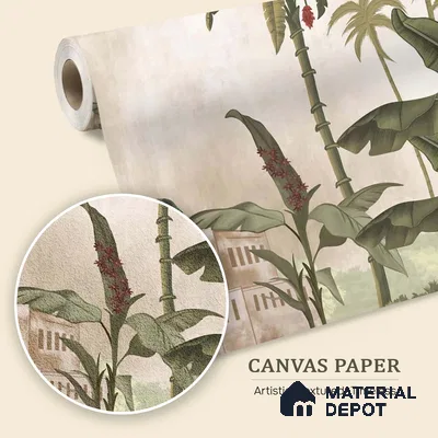 H901112 Sayonee, Nature Theme Wallpaper for Walls Sukoon Series Canvas Nature Design (Customised Size Wallpaper)