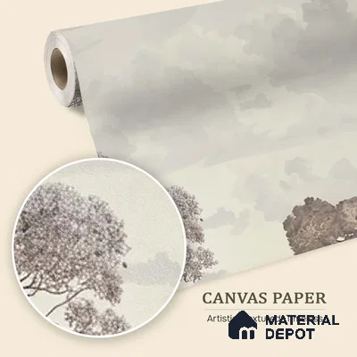 H901012 Sukoon, A Calm Life in Nature, Wallpaper Sukoon Series Canvas Patterned Design (Customised Size Wallpaper)