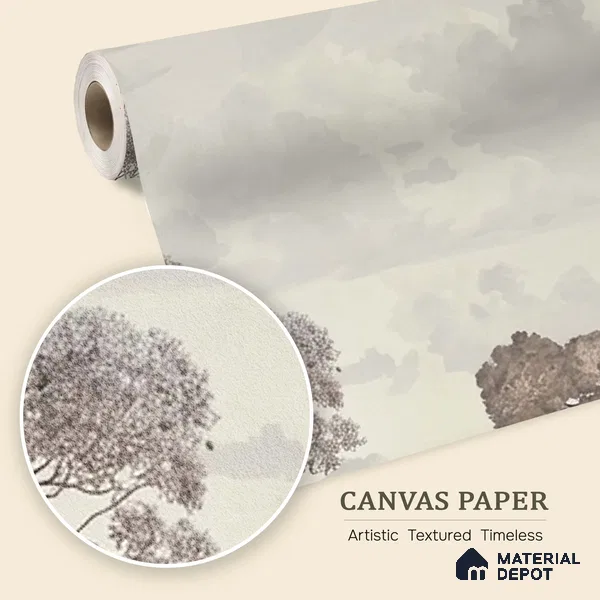 H901012 Sukoon, A Calm Life in Nature, Wallpaper Sukoon Series Canvas Patterned Design (Customised Size Wallpaper)