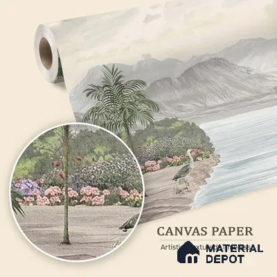 Surmaya, Pleasing Room Wallpaper Design Sukoon Series Canvas Nature Design (Customised Size Wallpaper)