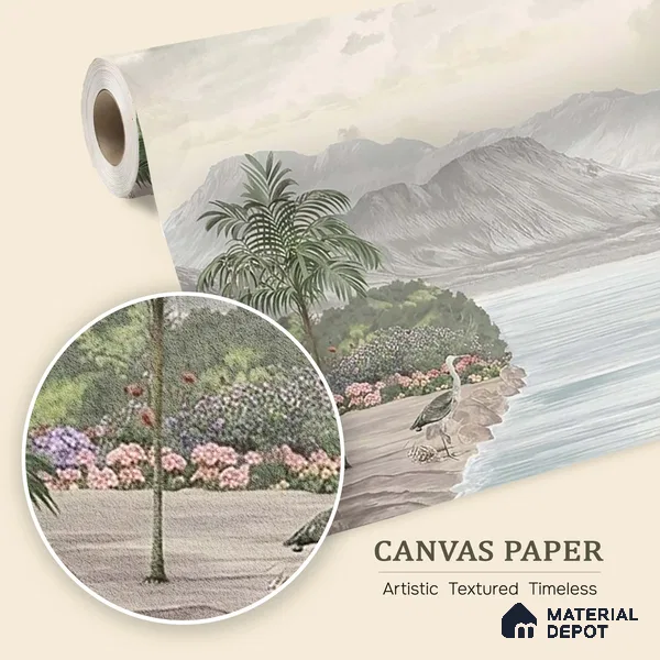 Surmaya, Pleasing Room Wallpaper Design Sukoon Series Canvas Nature Design (Customised Size Wallpaper)