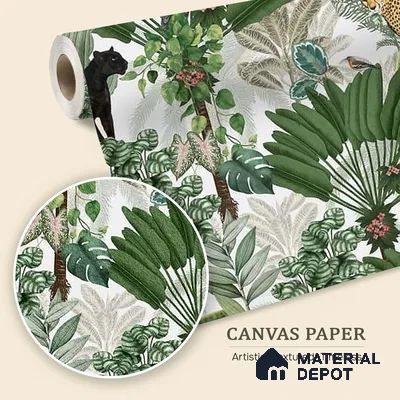 Tropical Tales: Deep Forest Wallpaper Sukoon Series Canvas Tropical Design (Customised Size Wallpaper)