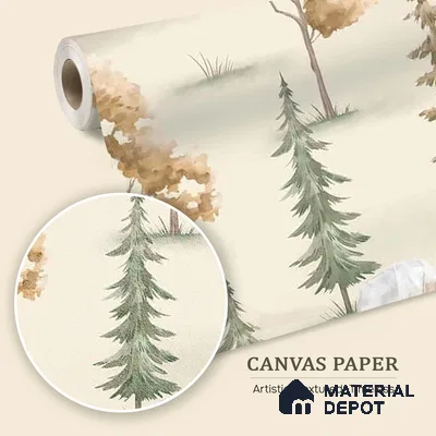 Wildlife Campout in the Jungle, Design for Kids, Autumn 10 Meter x 19.68 Inches Canvas Paper Type Wallpaper -54 Sq. Ft. | Minimum 15% wastage during installation