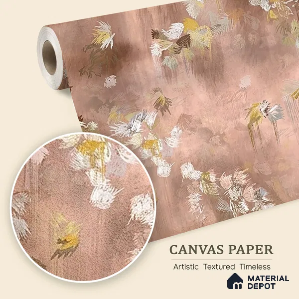 Worth It, Abstract Pattern Wallpaper Design for Walls, Pink Sukoon Series Canvas Abstract Design (Customised Size Wallpaper)