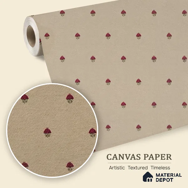 Rani, Indian Floral Pattern Wallpaper 6 Meter x 19.68 Inches Canvas Wallpaper