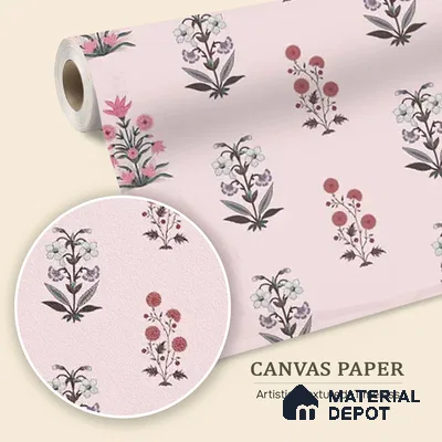 Buti Bliss Indian Motifs Room Pink Color Canvas (Customised Wallpaper)