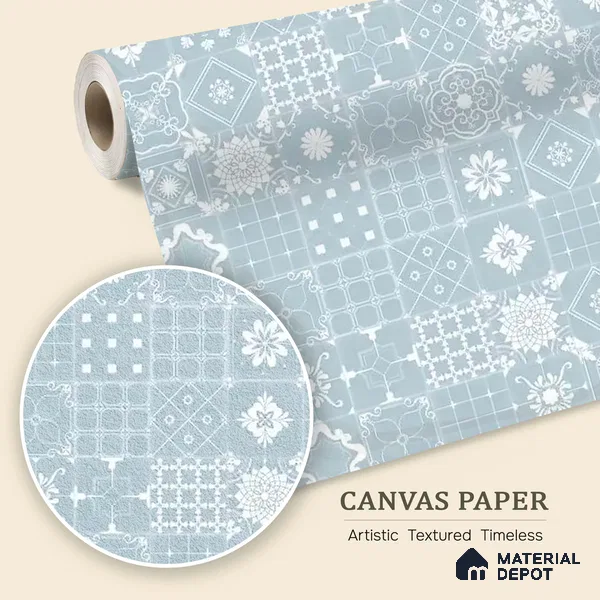 Moroccan Beauty Light Blue & White Canvas (Customised Wallpaper)