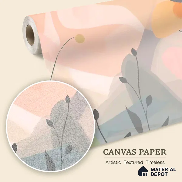 Pastel Paradise Abstract Pattern for Room Pink Canvas (Customised Wallpaper)