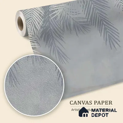 Hanging Tropical Leaves Design Blue Canvas (Customised Wallpaper)