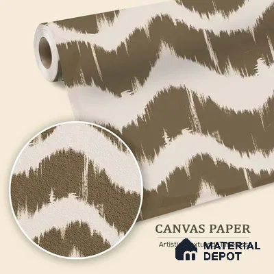 Waves Modern Abstract for Walls Muddy Brown Canvas (Customised Wallpaper)