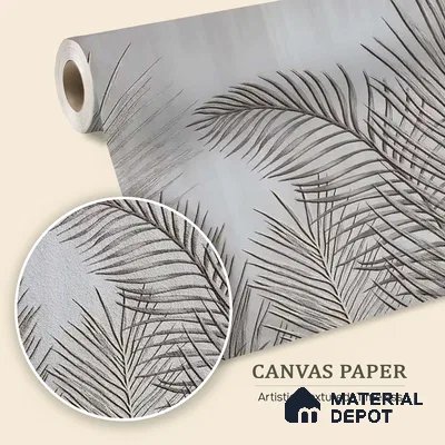 Dark Tropical Leaves in Textured Background Canvas (Customised Wallpaper)