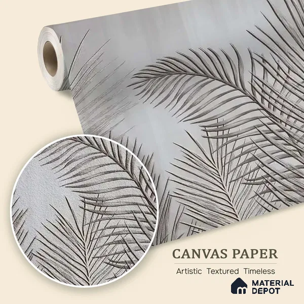 Dark Tropical Leaves in Textured Background Canvas (Customised Wallpaper)