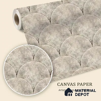 Sandy Arches Abstract Modern Theme Geometric Beige Canvas (Customised Wallpaper)