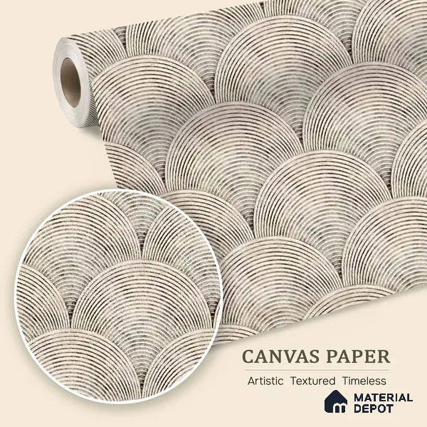 Sandy Arches Abstract Modern Theme Geometric Beige Canvas (Customised Wallpaper)