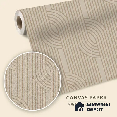WP 03682 B | Arc Fusion Abstract Modern Look | Warm Beige Arch Line Geometric Look Wallpaper Canvas (Customised Size)