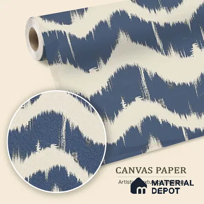 Indigo Waves Blue Modern Abstract for Walls Canvas (Customised Wallpaper)