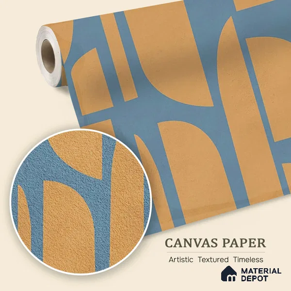 Rhythms Abstract Theme Modern Room , Blue & Yellow Canvas (Customised Wallpaper)