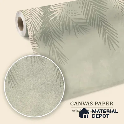 Hanging Tropical Leaves Design Pastel Green Canvas (Customised Wallpaper)
