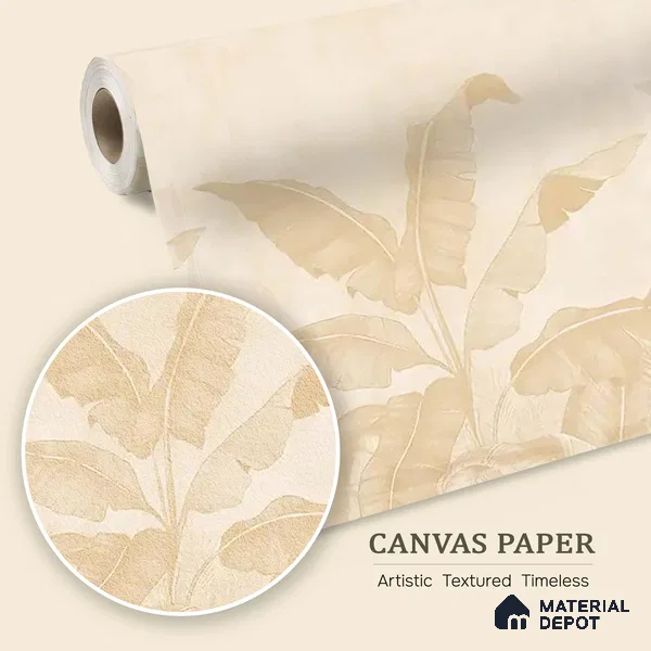 Tropical Forest, Digitally Painted Yellow Canvas (Customised Wallpaper)