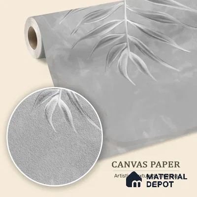 Misty Tropics Grey Tropical Leaf Customised Canvas (Customised Wallpaper)