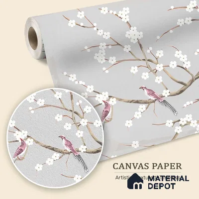 Plum Blossom Chinoiserie Style for Rooms Canvas (Customised Wallpaper)