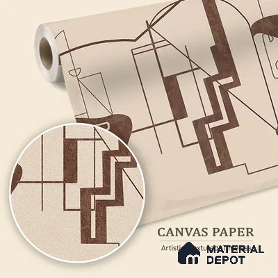 Timeless Structures Brown Abstract Customised Canvas Wallpaper for Rooms