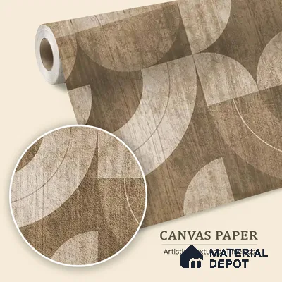 Sutra Sepia Abstract Geometric Pattern 10 Meter x 19.68 inches Canvas Wallpaper - 54 Sq. Ft. | Minimum 15% wastage during installation