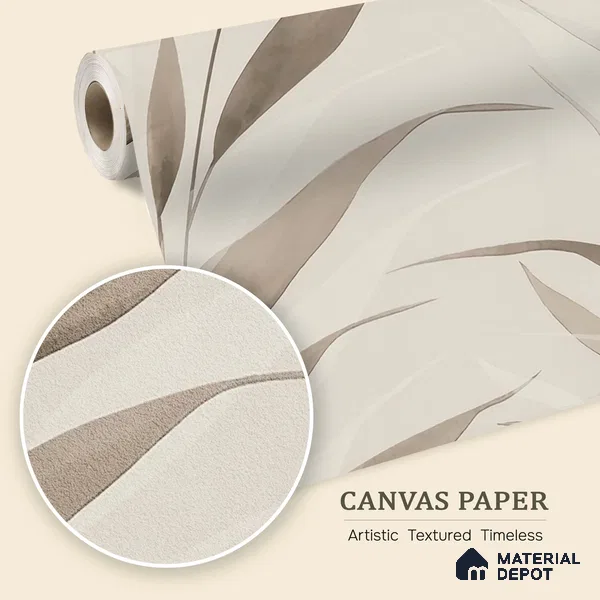 Whispering Blades Soft Mocha Abstract Customised Canvas Wallpaper for Rooms