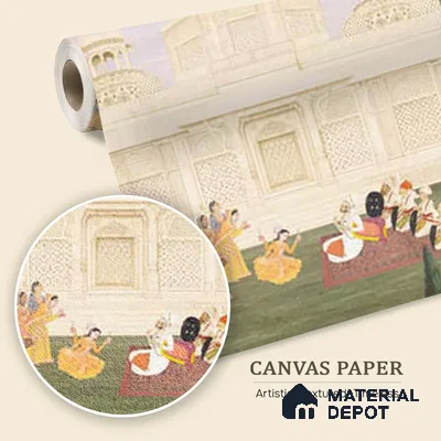Bagaan Indian Art Inspired Luxury Canvas Wallpaper Design