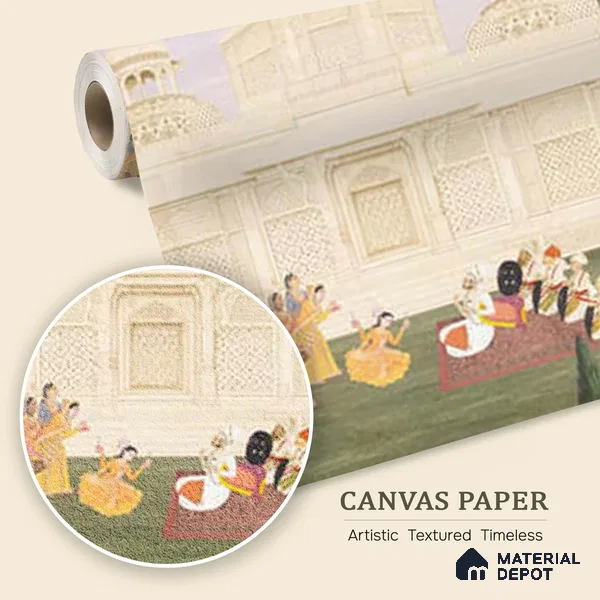 Bagaan Indian Art Inspired Luxury Canvas Wallpaper Design