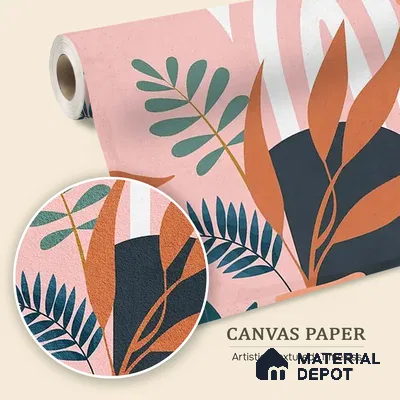 WP 04265 B | Boho Botanica | Blush Pink Tropical Leaf Look Wallpaper Canvas (Customised Size)