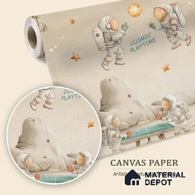 Coffee Bean Cosmic Clubhouse Kids Room Canvas Wallpaper