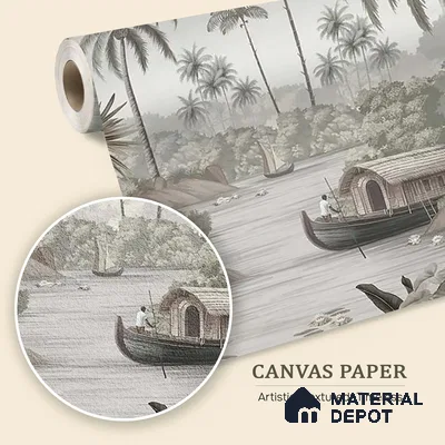 Malabar Kerela Themed Canvas Wallpaper, Customised
