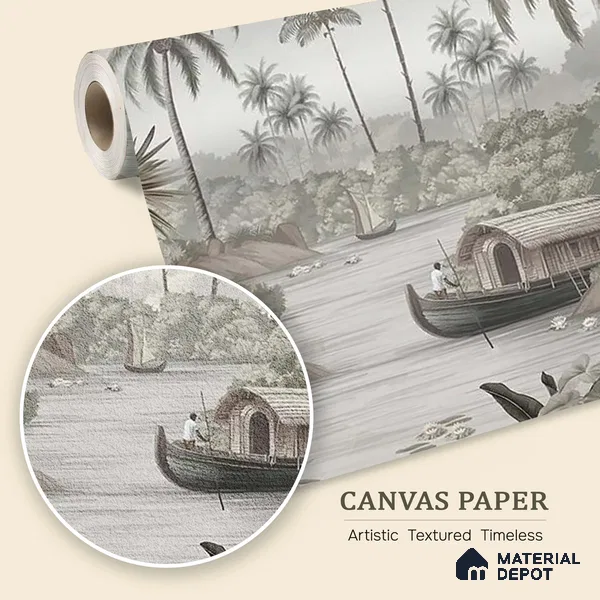 Malabar Kerela Themed Canvas Wallpaper, Customised