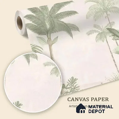 Jungle Village, Canvas Tropical Wallpaper | Customised Size Wallpaper