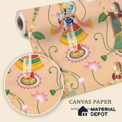 Vrindavan, Krishna and Gopies Canvas Customised Wallpaper