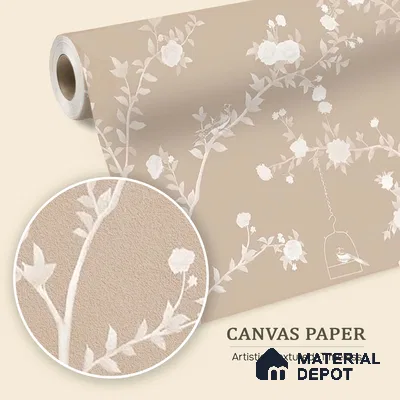Aura in the Garden Chinoiserie Clay Beige Customized Wallpaper Canvas(Premium)