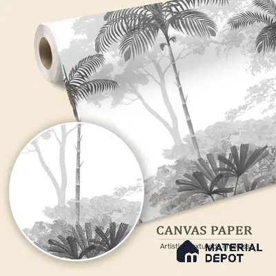 Kovalam, Monotone Tropical Canvas Wallpaper | Customised Size Wallpaper