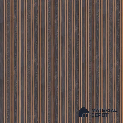 Brown Wooden Louver PN 05550 8 ft x 6 inch Charcoal Panel - 7 mm | Suitable for Feature Wall, TV Unit & Living Room | Width is Subjected to 5% Variation