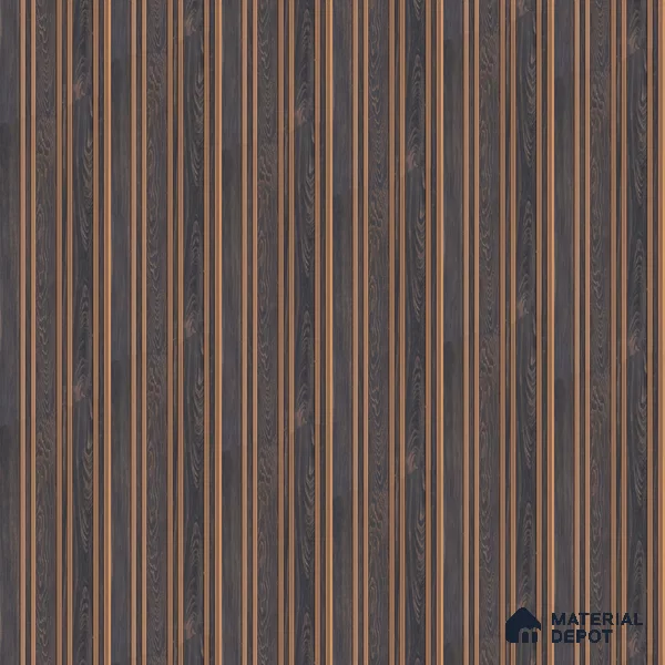 Brown Wooden Louver PN 05550 8 ft x 6 inch Charcoal Panel - 7 mm | Suitable for Feature Wall, TV Unit & Living Room | Width is Subjected to 5% Variation