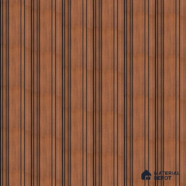 Brown Wooden Louver PN 05558 9.5 ft x 12 inch Charcoal Panel - 6 mm | Suitable for Feature Wall, TV Unit & Living Room | Width is Subjected to 5% Variation