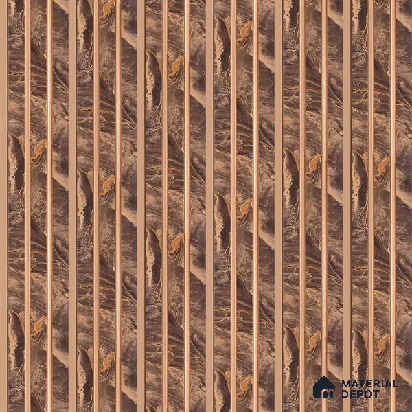 Teak Brown Marble Look PN 07455 8 ft x 4.8 inch PVC Panel - 10 mm | Suitable for Living Room, Bedroom & Office | Width is Subjected to 5% Variation