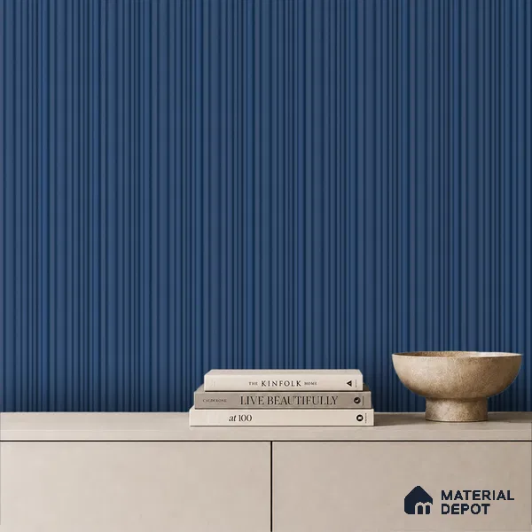 Prussian Blue Plain Colour Look PN 00517 9.5 ft x 4.8 inch Charcoal Panel - 12 mm | Suitable for Feature Wall, TV Unit & Living Room | Width is Subjected to 5% Variation