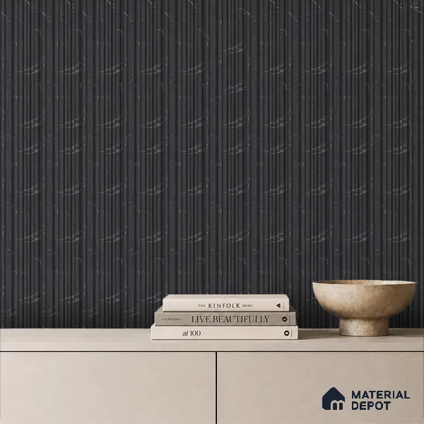 Graphite Black Marble Look PN 00525 9.5 ft x 4.8 inch Charcoal Panel - 12 mm | Suitable for Feature Wall, TV Unit & Living Room | Width is Subjected to 5% Variation