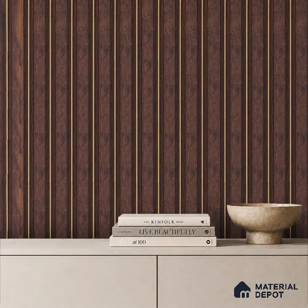 Wooden Look PN 00673 9.5 ft x 4.8 inch Charcoal Panel - 11 mm | Suitable for Feature Wall, TV Unit & Living Room | Width is Subjected to 5% Variation