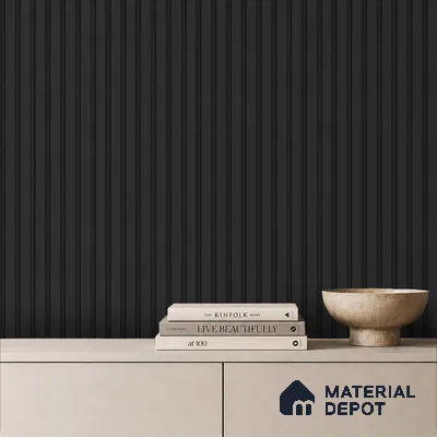 Graphite Black Plain Colour Look PN 03396 9.5 ft x 4.8 inch Charcoal Panel - 11 mm | Suitable for Feature Wall, TV Unit & Living Room | Width is Subjected to 5% Variation