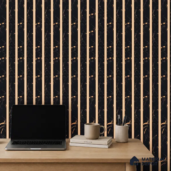 Onyx Black Marble Look PN 05539 9.5 ft x 6 inch Charcoal Panel - 7 mm | Suitable for Feature Wall, TV Unit & Living Room | Width is Subjected to 5% Variation